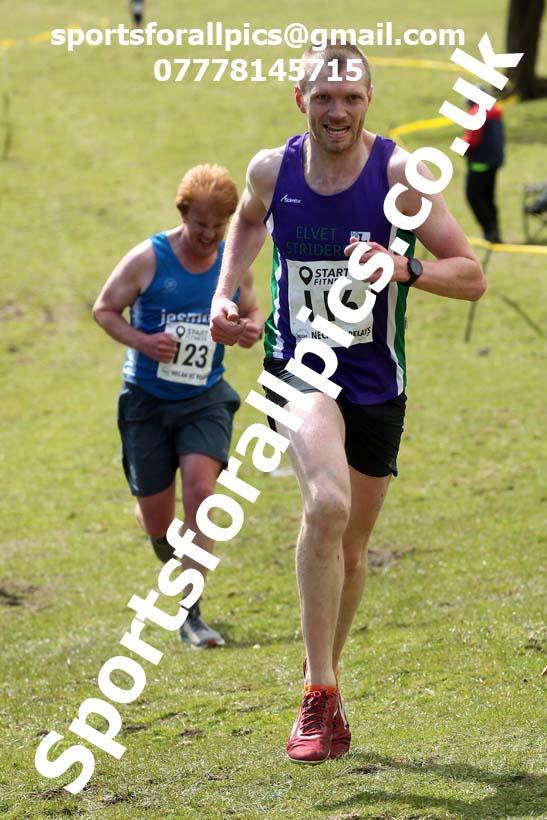 Masters men 2021 NECAA Cross Country Relays, Thornley Farm, Peterlee, Saturday, April 10th. Photo: David T. Hewitson/Sports for All Pics